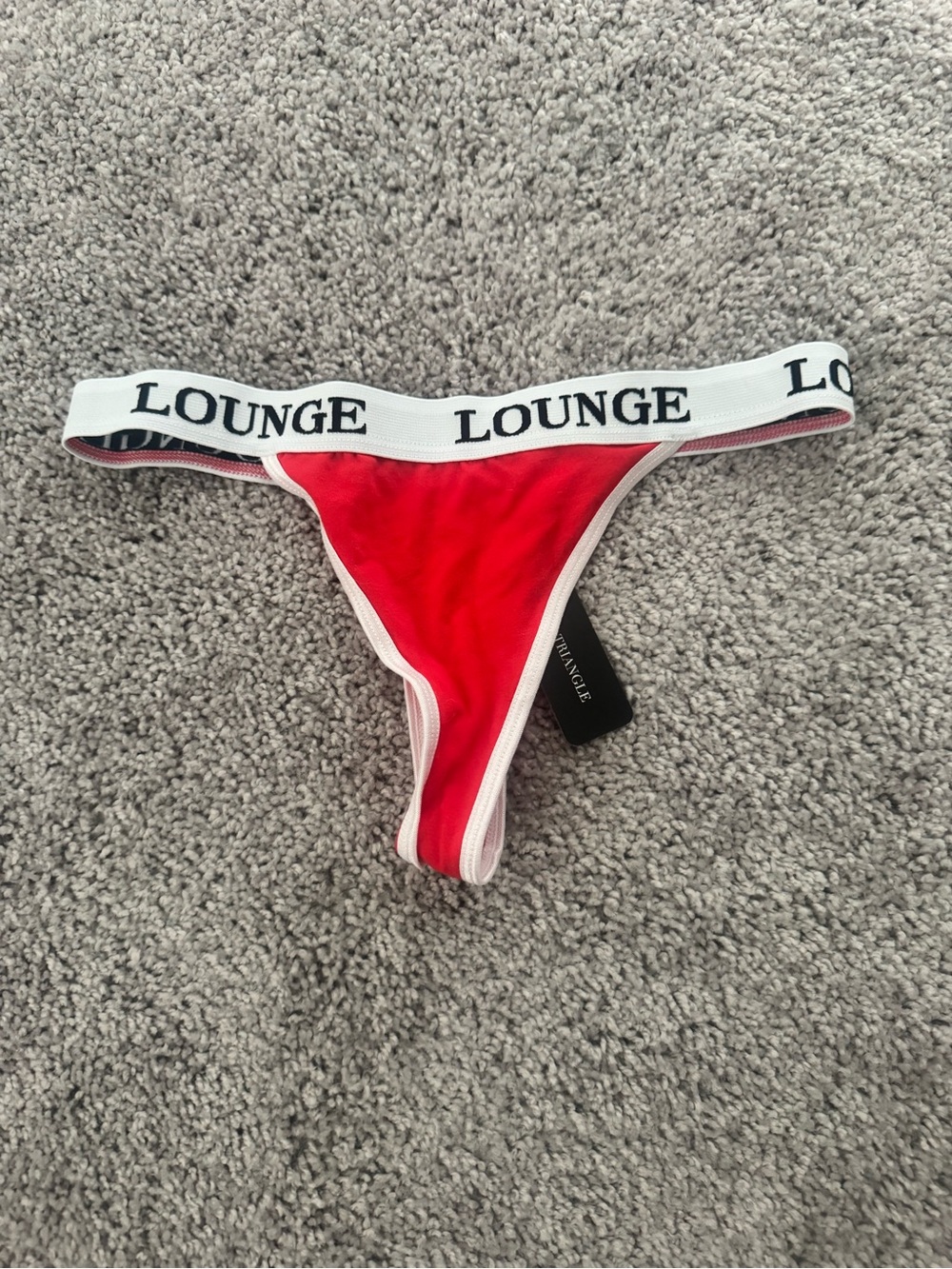 Lounge Red Thong with Branded Elastic Waistband